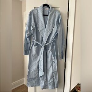 Men’s Cotton Blue Striped Emanuele Maffeis Bergdorf Goodman Robe [Large]